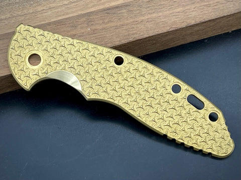 Hinderer XM-18 3.5" "Trifecta" milled pattern Brass scale - Ready to Ship