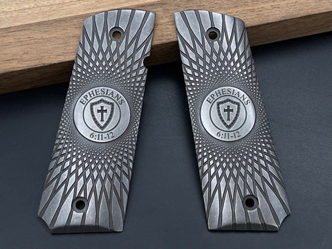 1911 "Vortex Fluting" Ti grips - Custom Center Engraving