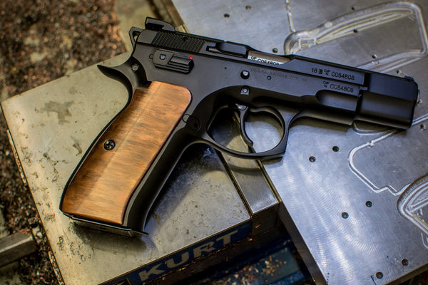 Copper CZ-75 Grips, smooth, reddish patina, standard size