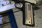 1911 "Battle Torn Flag" Ti grips - Red, Ti, and Blue