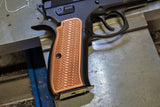 Copper CZ-75 Grips, "Copperhead" checkered pattern, standard size