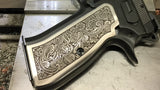 Titanium CZ-75 Grips, "Paisley" engraved pattern, standard size