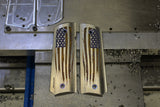 1911 "Battle Torn Flag" Ti grips - Red, Ti, and Blue
