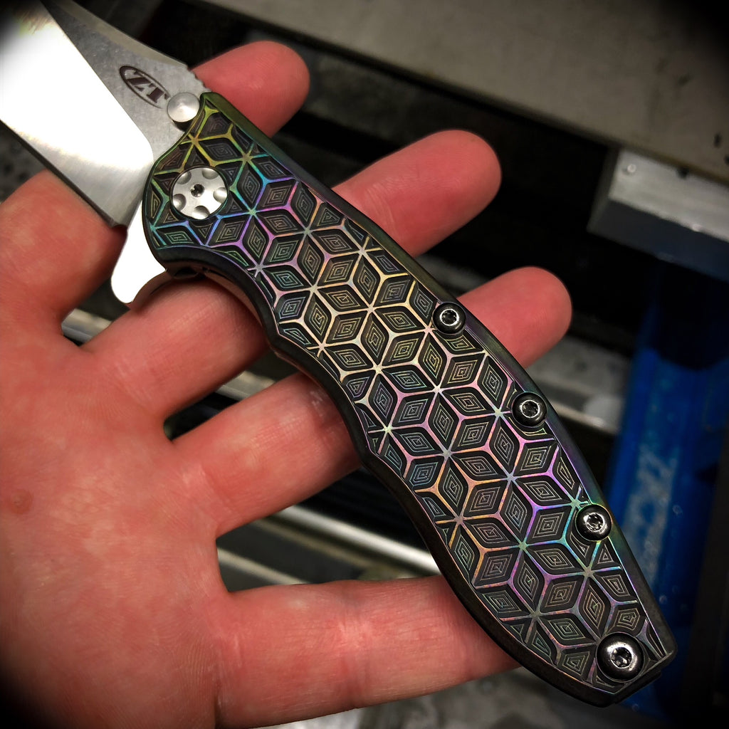 ZT 0562 Ti scale Qbert in Multicolor dark flame ano Midnight Sun Industries
